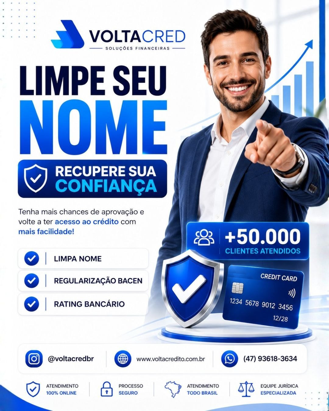 Campanha Volta Crédito — limpa nome, regularização Bacen e rating bancário